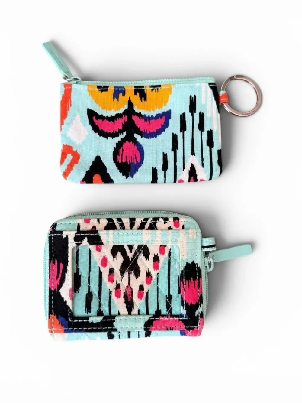 Vera Bradley “Pueblo” 2-Piece SetPatterned Turquoise Key Pouch & Card Wallet
